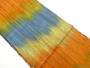 手織り真綿紬抽象横段模様織出し名古屋帯